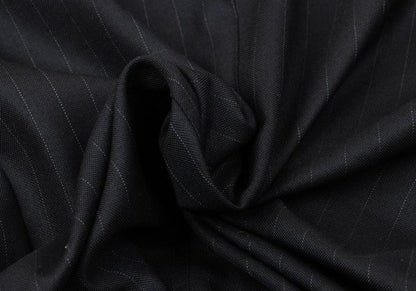 Papas Wool Silk Pinstripe Tailored Blazer Black Size 48M