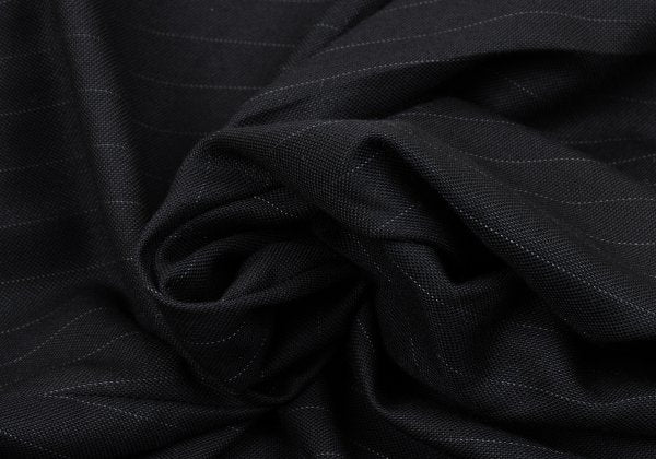 Papas Wool Silk Pinstripe Two-Pleat Pants Black Size 54XL