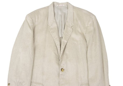 Papas Linen Double Hole Lapel Jacket Beige Size M46