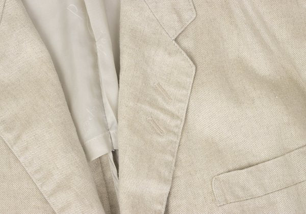 Papas Linen Double Hole Lapel Jacket Beige Size M46