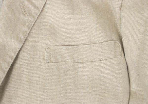 Papas Linen Double Hole Lapel Jacket Beige Size M46