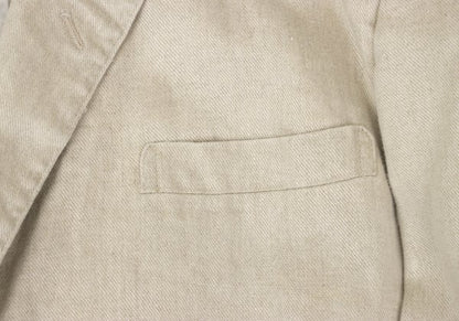 Papas Linen Double Hole Lapel Jacket Beige Size M46