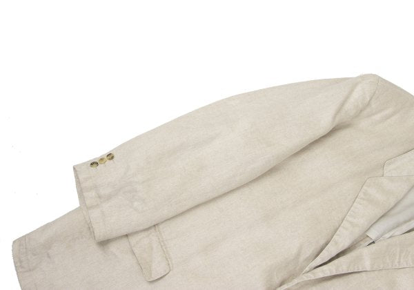 Papas Linen Double Hole Lapel Jacket Beige Size M46