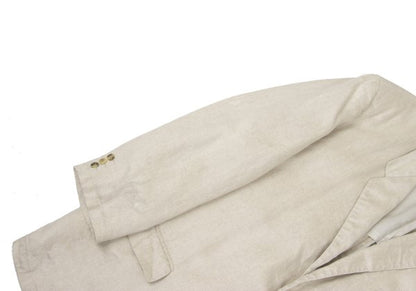 Papas Linen Double Hole Lapel Jacket Beige Size M46