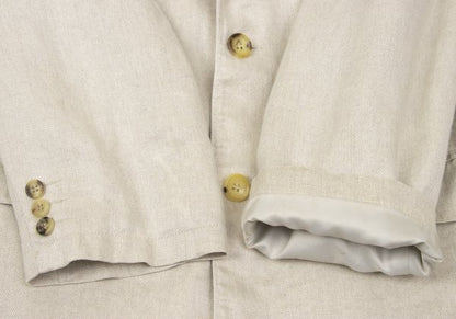 Papas Linen Double Hole Lapel Jacket Beige Size M46