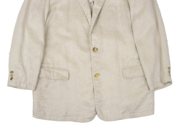 Papas Linen Double Hole Lapel Jacket Beige Size M46
