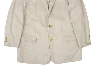Papas Linen Double Hole Lapel Jacket Beige Size M46