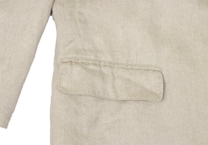 Papas Linen Double Hole Lapel Jacket Beige Size M46