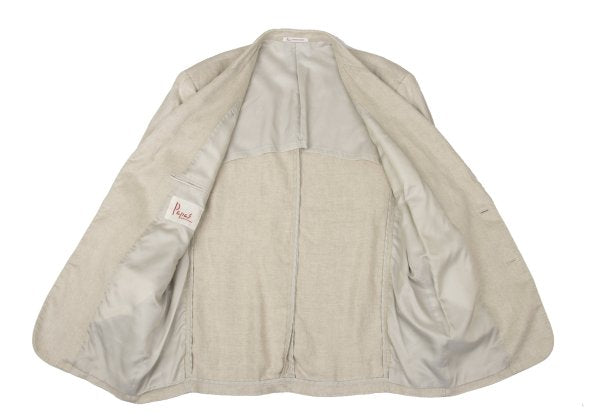 Papas Linen Double Hole Lapel Jacket Beige Size M46