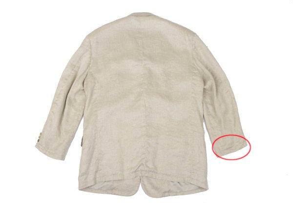 Papas Linen Double Hole Lapel Jacket Beige Size M46