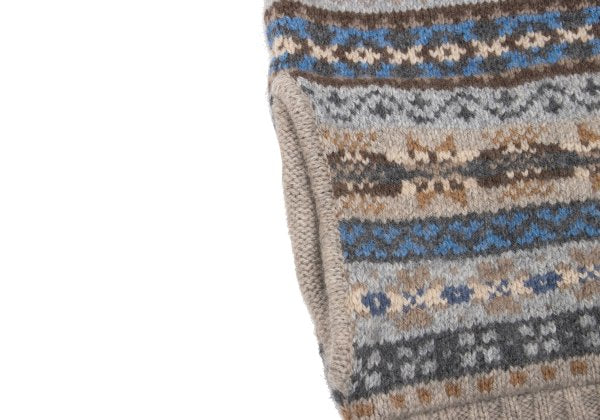 Papas Wool Nordic Knit Cardigan Beige Multi Size M