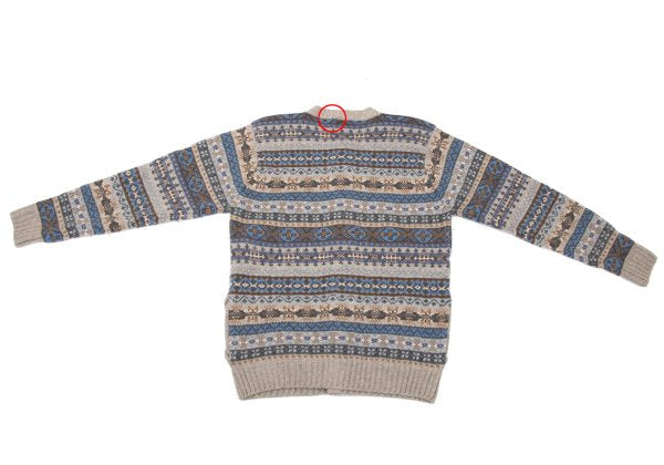 Papas Wool Nordic Knit Cardigan Beige Multi Size M