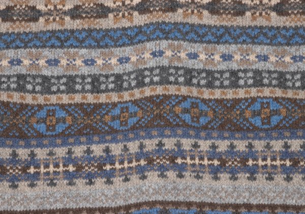 Papas Wool Nordic Knit Cardigan Beige Multi Size M