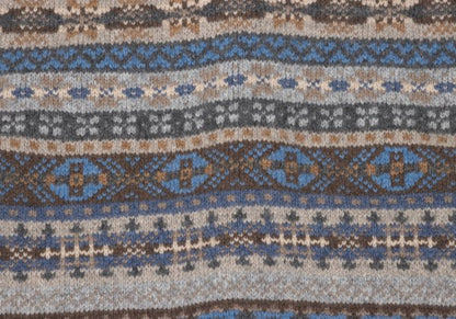 Papas Wool Nordic Knit Cardigan Beige Multi Size M