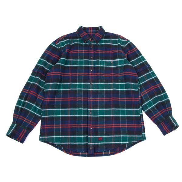 Papas Cotton Overcheck Flannel Shirt Navy Multi Size 50L