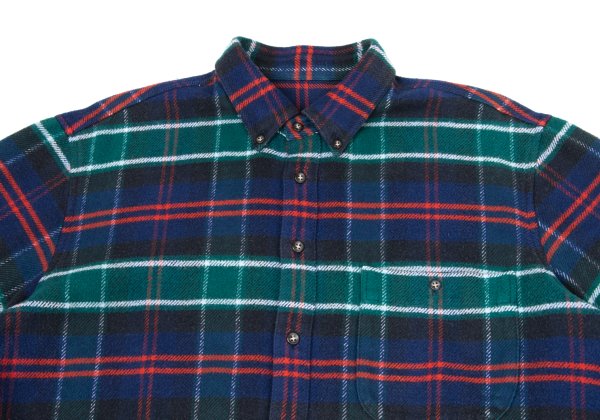 Papas Cotton Overcheck Flannel Shirt Navy Multi Size 50L