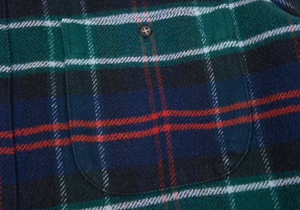 Papas Cotton Overcheck Flannel Shirt Navy Multi Size 50L