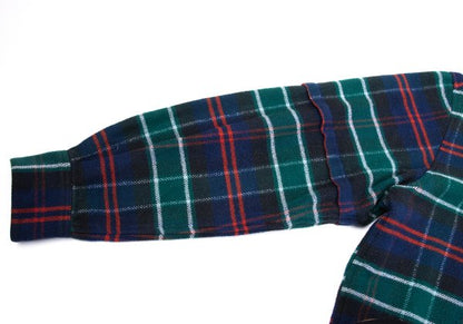 Papas Cotton Overcheck Flannel Shirt Navy Multi Size 50L