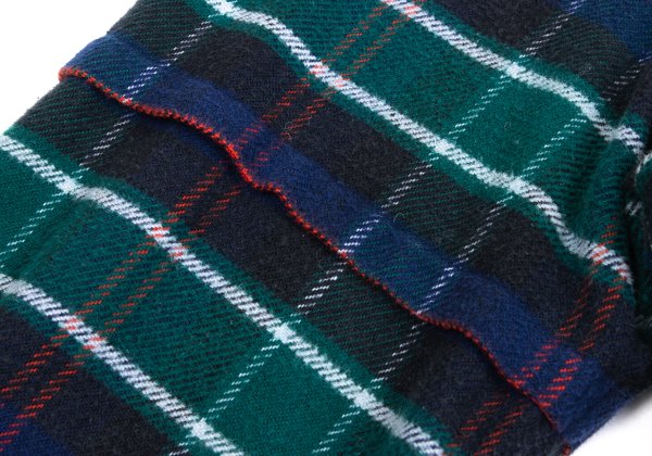 Papas Cotton Overcheck Flannel Shirt Navy Multi Size 50L