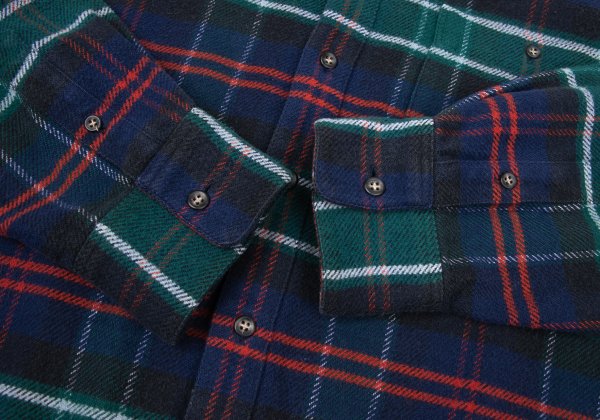 Papas Cotton Overcheck Flannel Shirt Navy Multi Size 50L