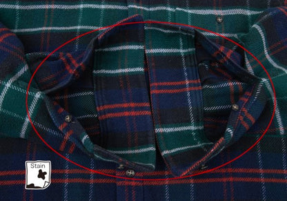 Papas Cotton Overcheck Flannel Shirt Navy Multi Size 50L