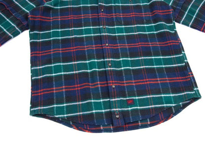Papas Cotton Overcheck Flannel Shirt Navy Multi Size 50L