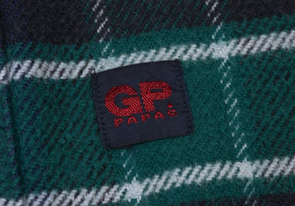 Papas Cotton Overcheck Flannel Shirt Navy Multi Size 50L
