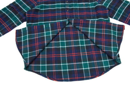 Papas Cotton Overcheck Flannel Shirt Navy Multi Size 50L
