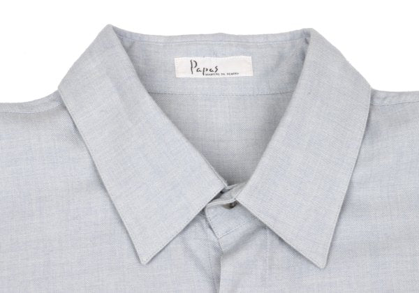 Papas Gray Wool Cotton Long Sleeve Shirt Size 52LL