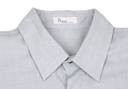 Papas Gray Wool Cotton Long Sleeve Shirt Size 52LL