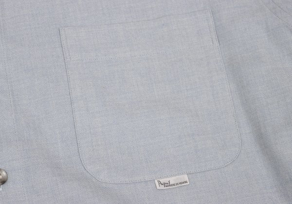 Papas Gray Wool Cotton Long Sleeve Shirt Size 52LL