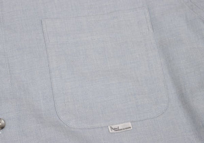 Papas Gray Wool Cotton Long Sleeve Shirt Size 52LL