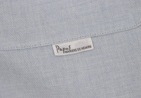 Papas Gray Wool Cotton Long Sleeve Shirt Size 52LL