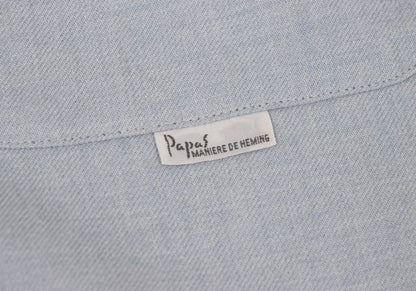 Papas Gray Wool Cotton Long Sleeve Shirt Size 52LL
