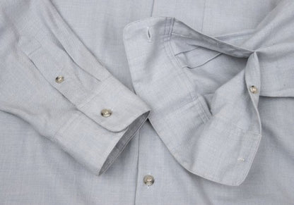 Papas Gray Wool Cotton Long Sleeve Shirt Size 52LL