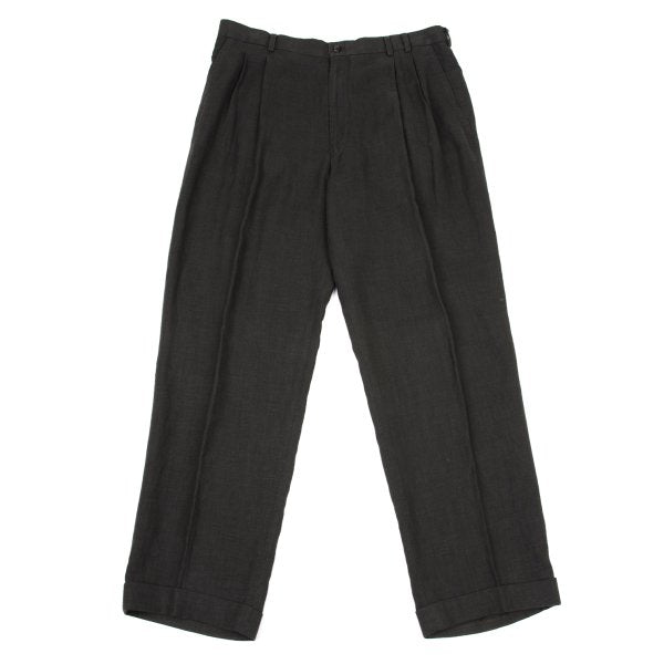 Papas Linen Two-Pleat Pants Charcoal Size 54XL