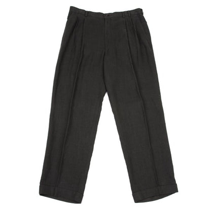 Papas Linen Two-Pleat Pants Charcoal Size 54XL