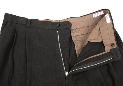 Papas Linen Two-Pleat Pants Charcoal Size 54XL