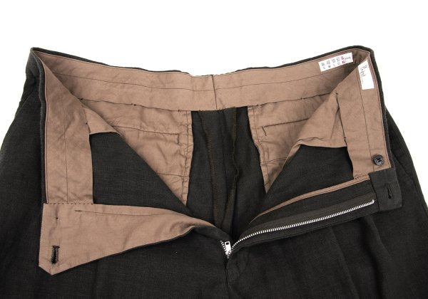 Papas Linen Two-Pleat Pants Charcoal Size 54XL