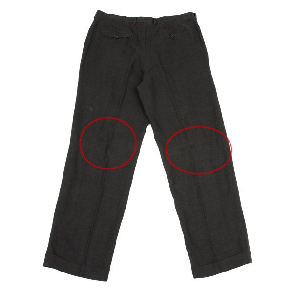 Papas Linen Two-Pleat Pants Charcoal Size 54XL