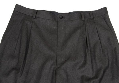 Papas Wool Two-Pleat Pants Charcoal Size 54XL