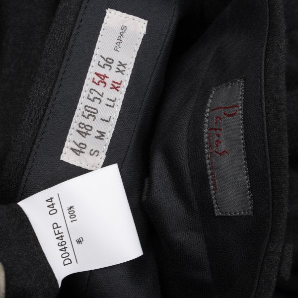 Papas Wool Two-Tuck Pants Gray Size 54XL