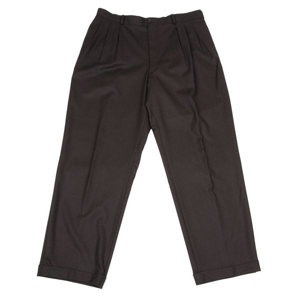 Papas Wool Two-Tuck Pants Brown Size 54XL