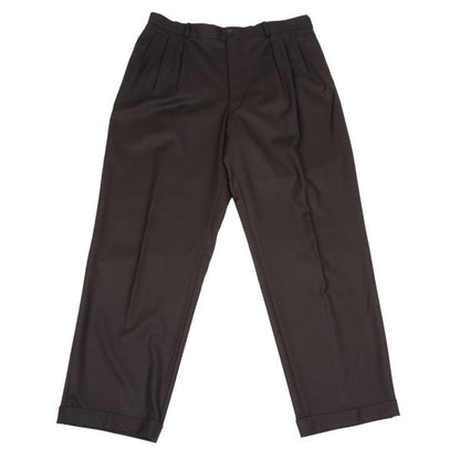Papas Wool Two-Tuck Pants Brown Size 54XL