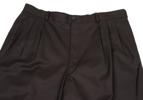 Papas Wool Two-Tuck Pants Brown Size 54XL