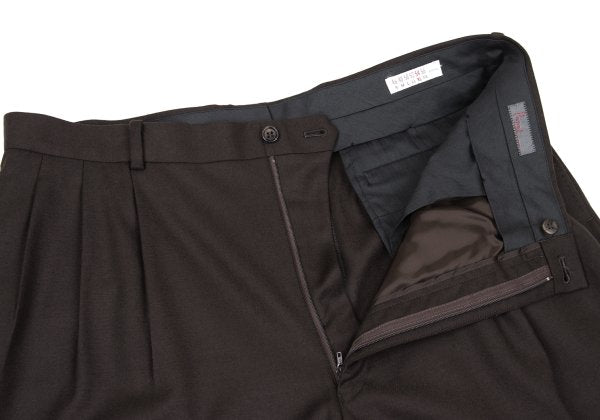 Papas Wool Two-Tuck Pants Brown Size 54XL