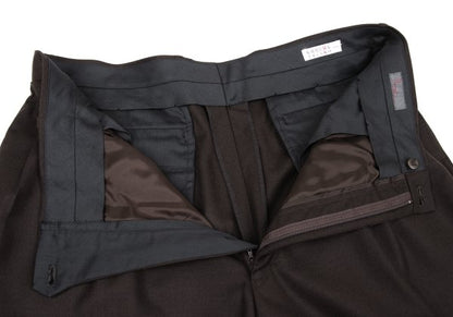 Papas Wool Two-Tuck Pants Brown Size 54XL