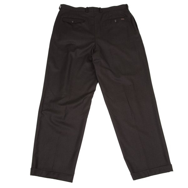 Papas Wool Two-Tuck Pants Brown Size 54XL