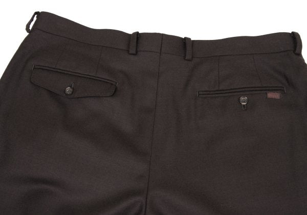 Papas Wool Two-Tuck Pants Brown Size 54XL