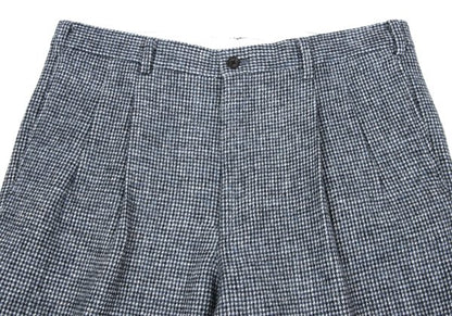 Papas Wool Tweed Two-Pleat Pants Blue/Black Size 54XL